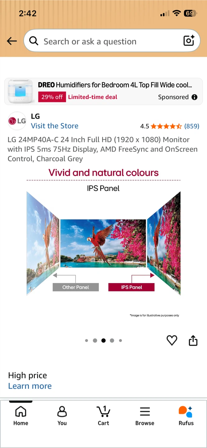 LG 24MP40A-C 24 Inch Full HD IPS Monitor - photo 2