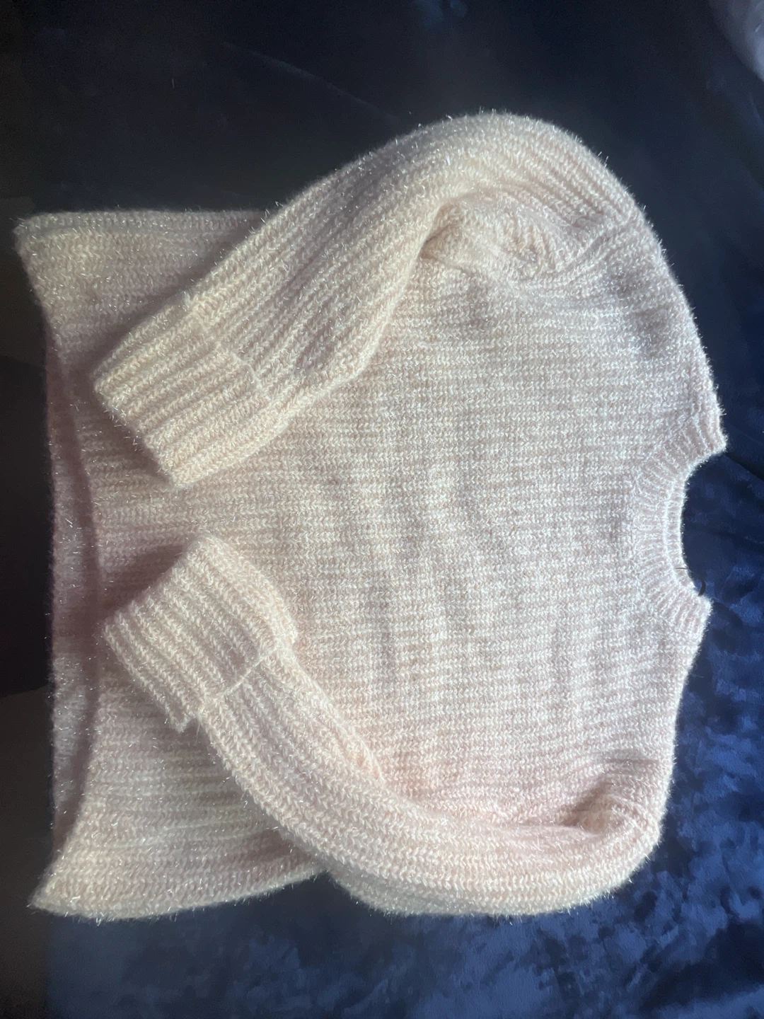 H&M Blush Pink Metallic Knit Sweater