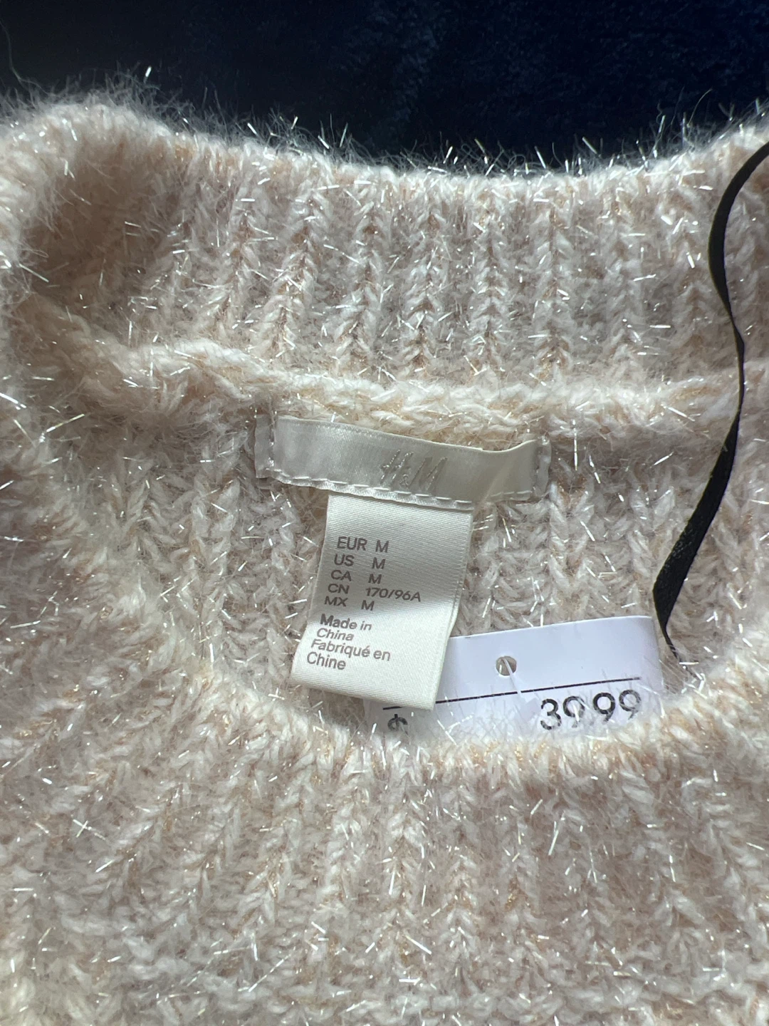 H&M Blush Pink Metallic Knit Sweater - photo 2