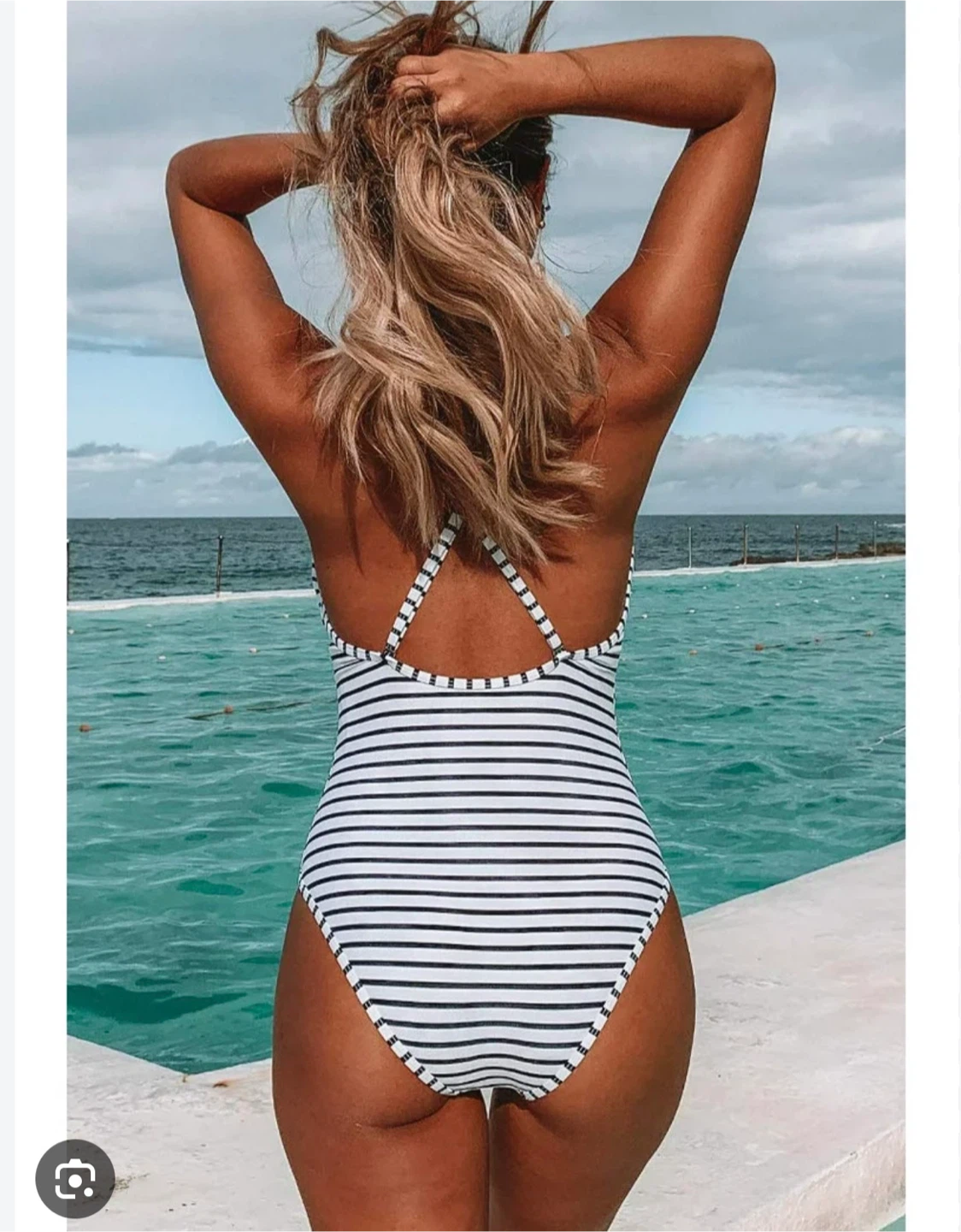NEW Cupshe Striped One-Piece Swimsuit Size Small - photo 2