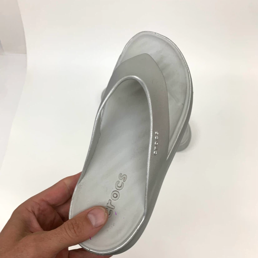 Women’s Platform Flip Flops Size 6 Silver Sandals Shoes Footwear - photo 5