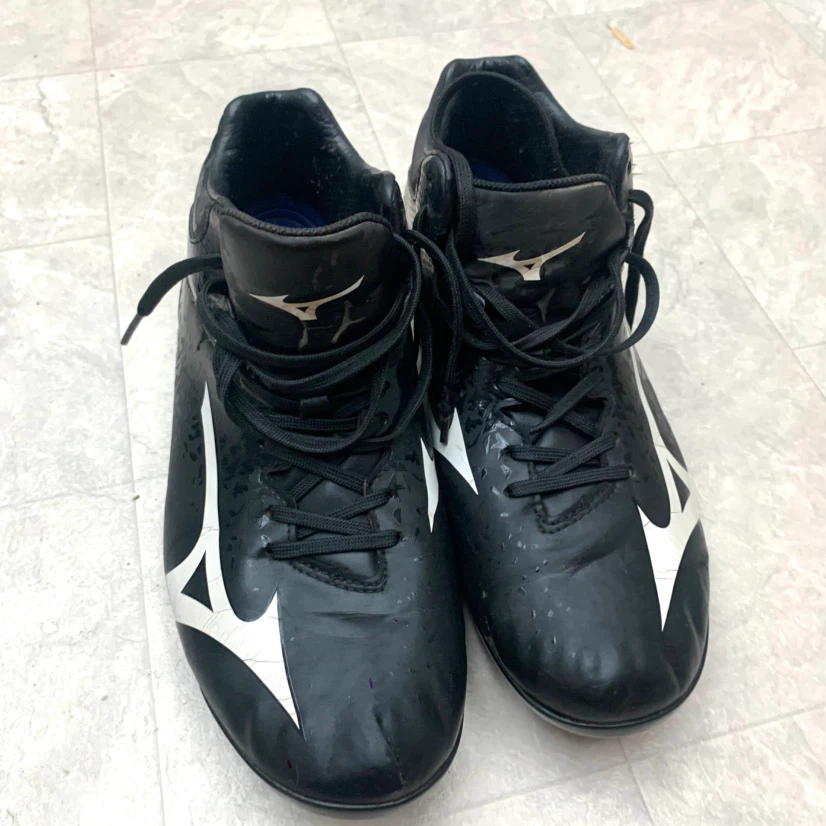Men’s Baseball Cleats Size 9.5 Black White Outdoor Sports Shoes - photo 2