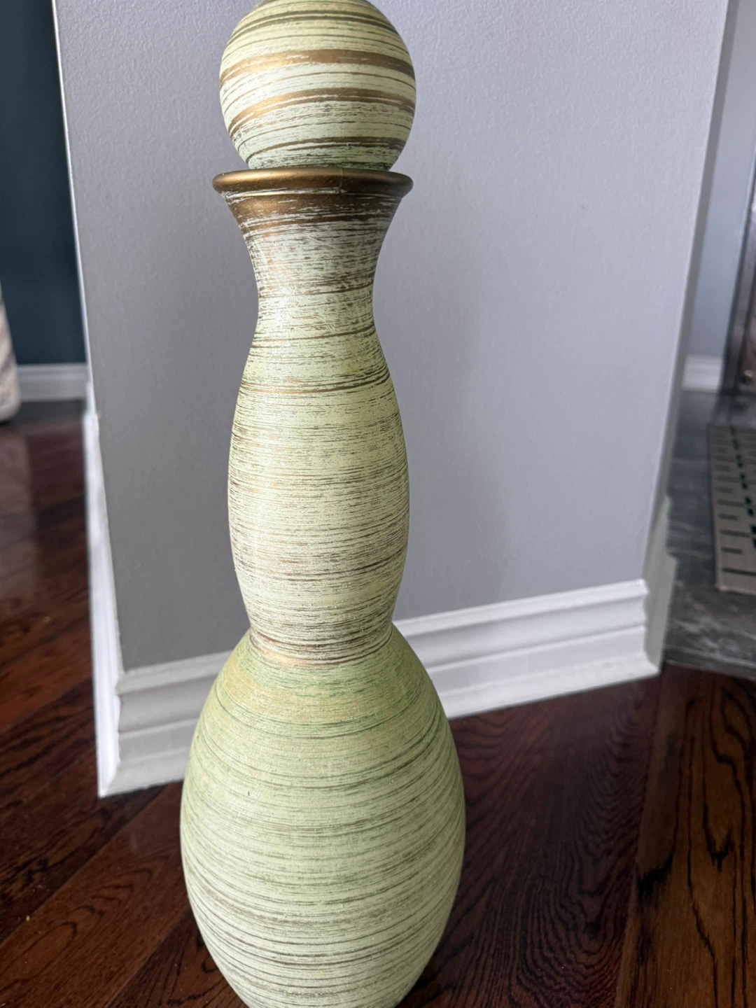 Vintage glass vase with glass stopper