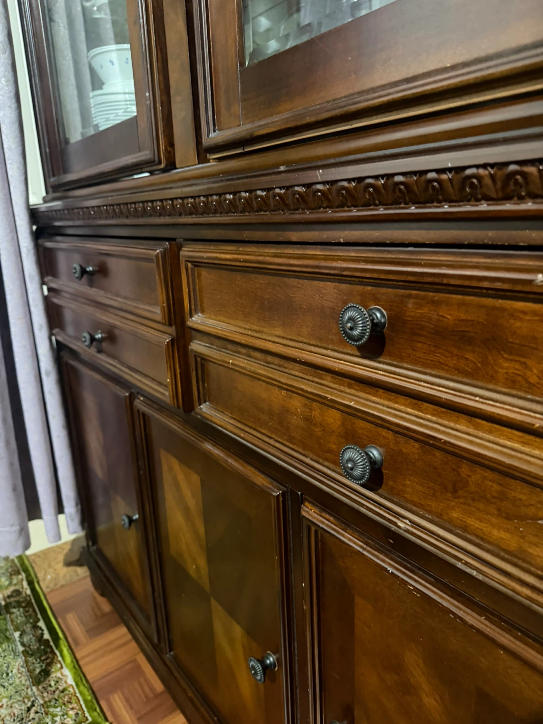 Traditional Dark Wood China Cabinet - photo 4