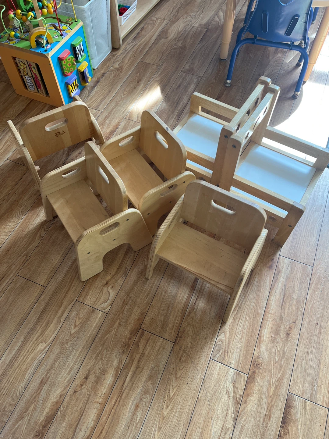 Set of 5 Wooden Toddler Chairs