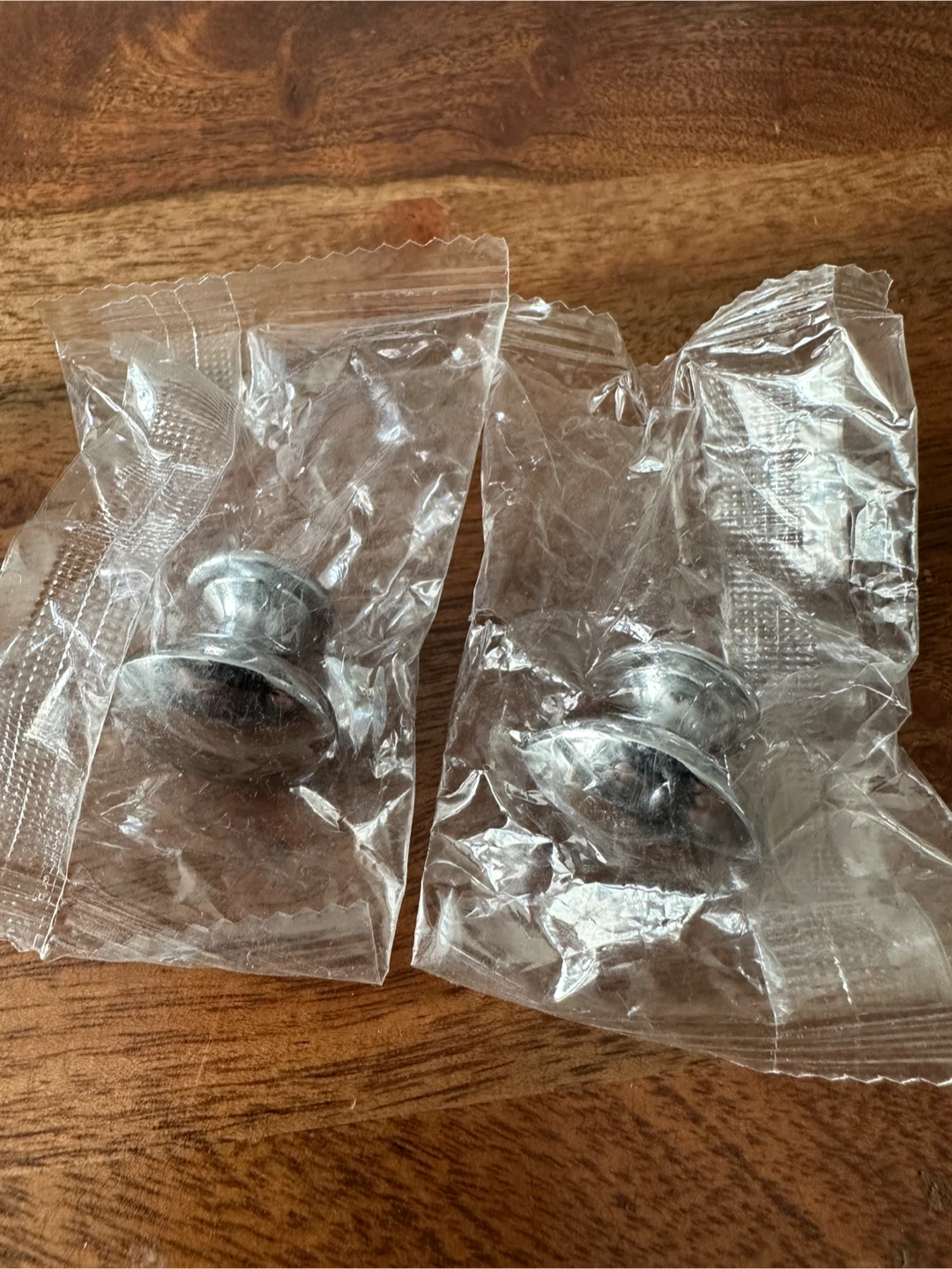 Two Silver Cabinet Knobs