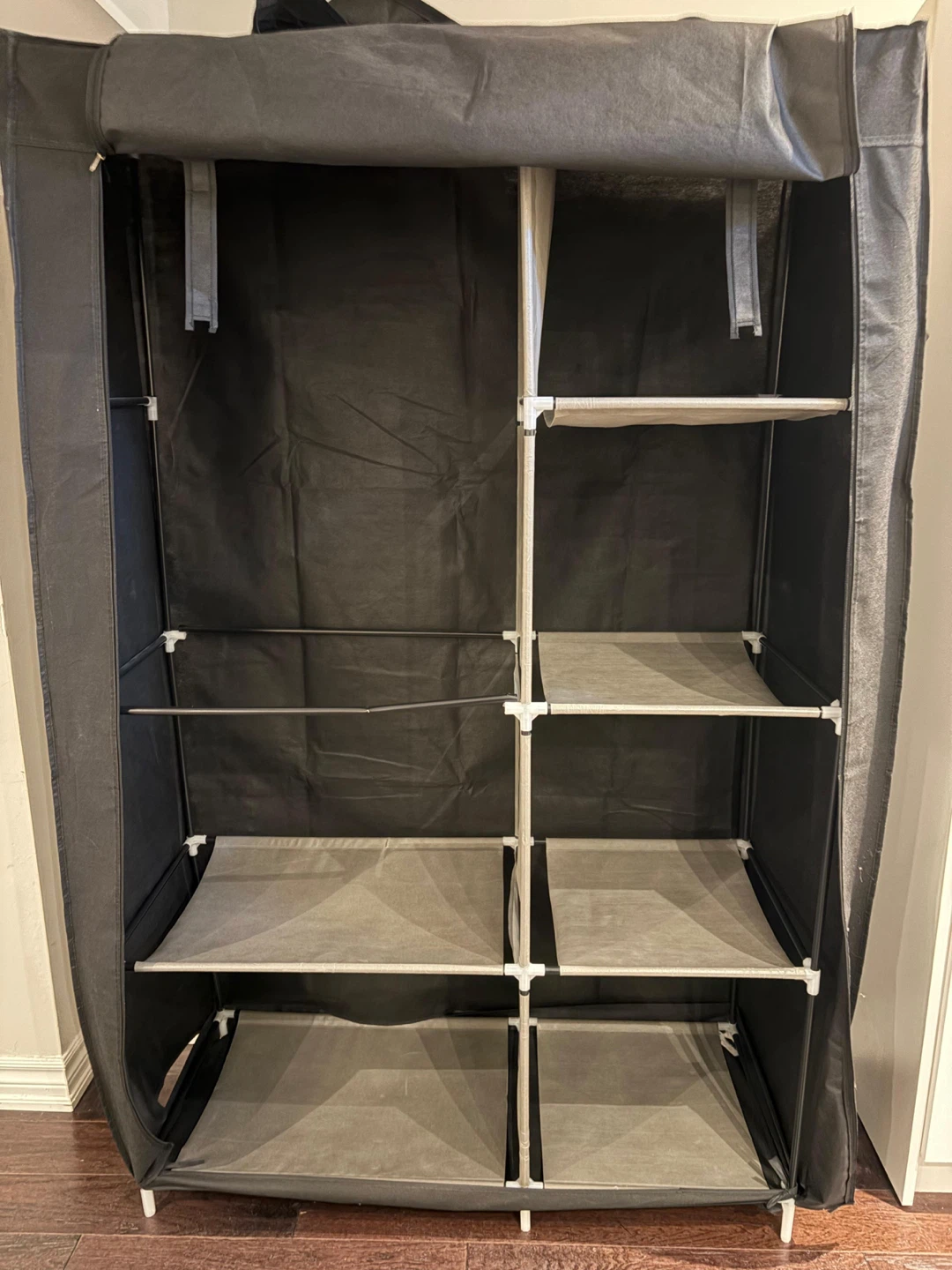 Portable Black Fabric Wardrobe - photo 3