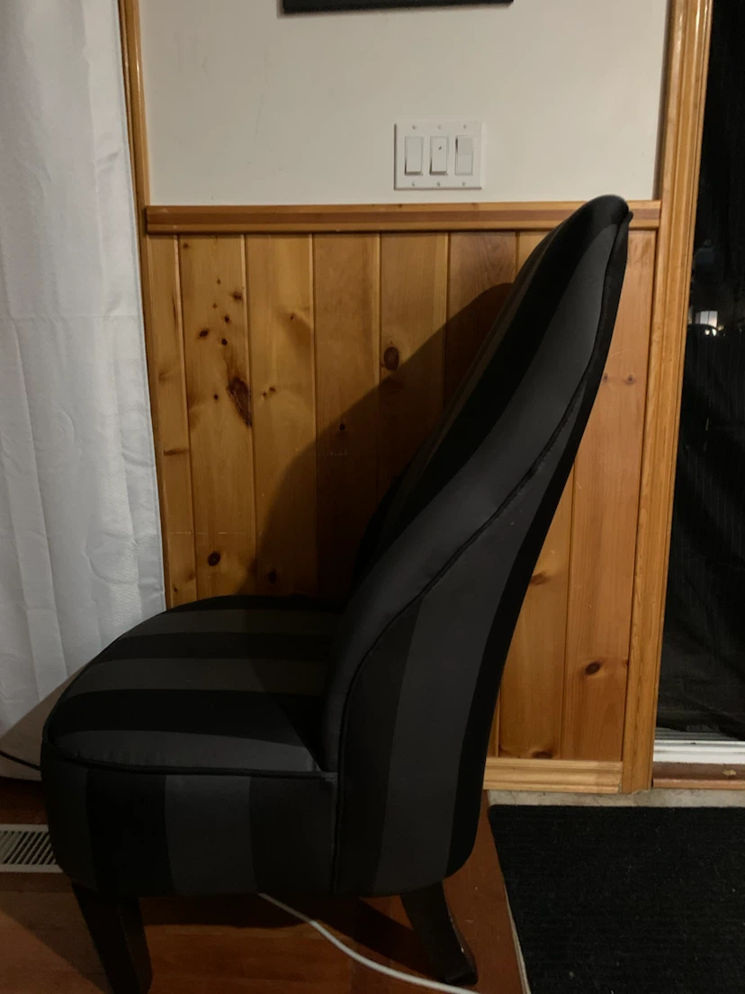 Black and grey striped accent chair - photo 2