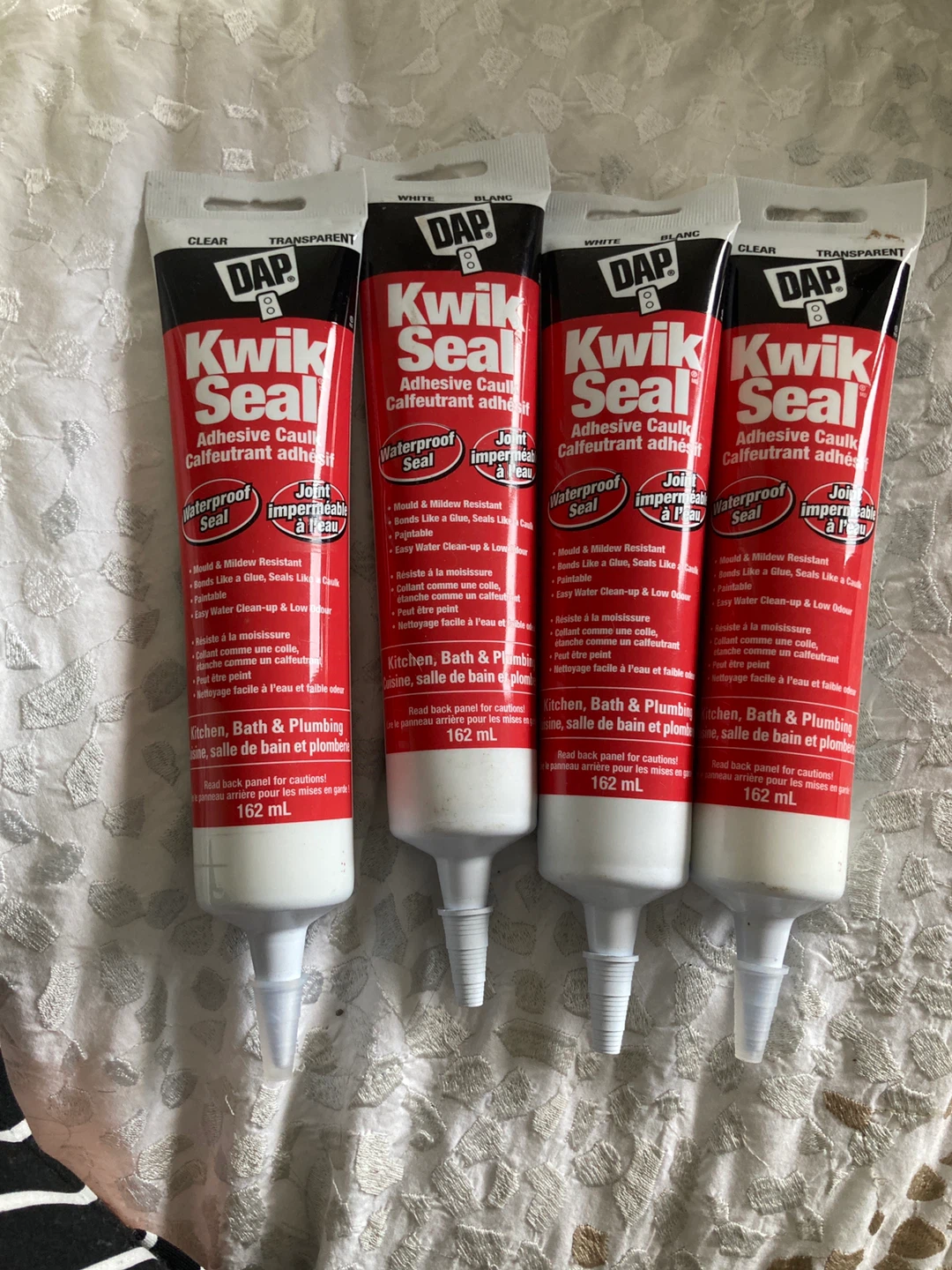 4 Tubes of DAP Kwik Seal Adhesive Caulk