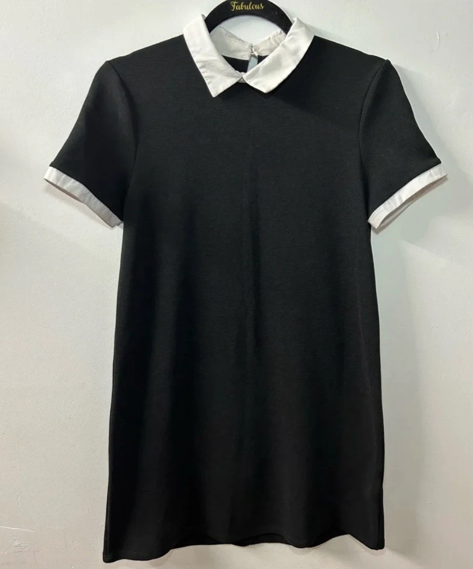 Black and white collared dress - Size L - photo 2