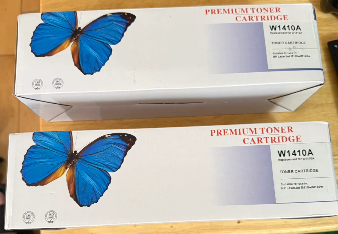 Two W1410A Toner Cartridges