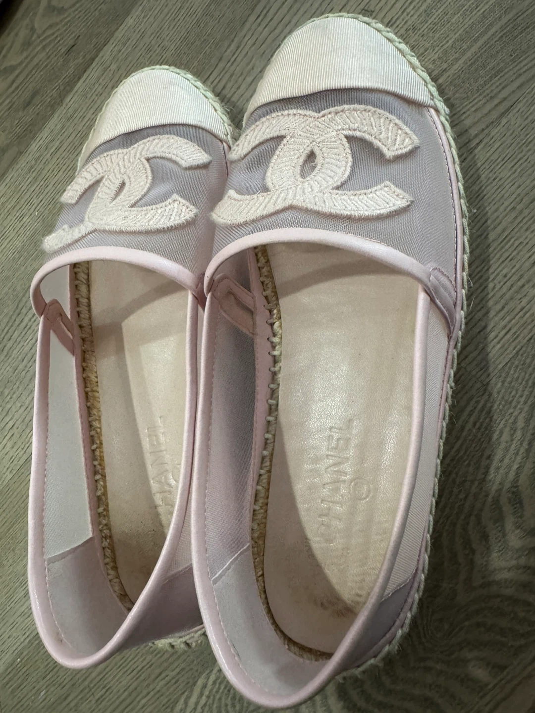 Size 7 Chanel Pink Mesh Espadrilles - photo 2