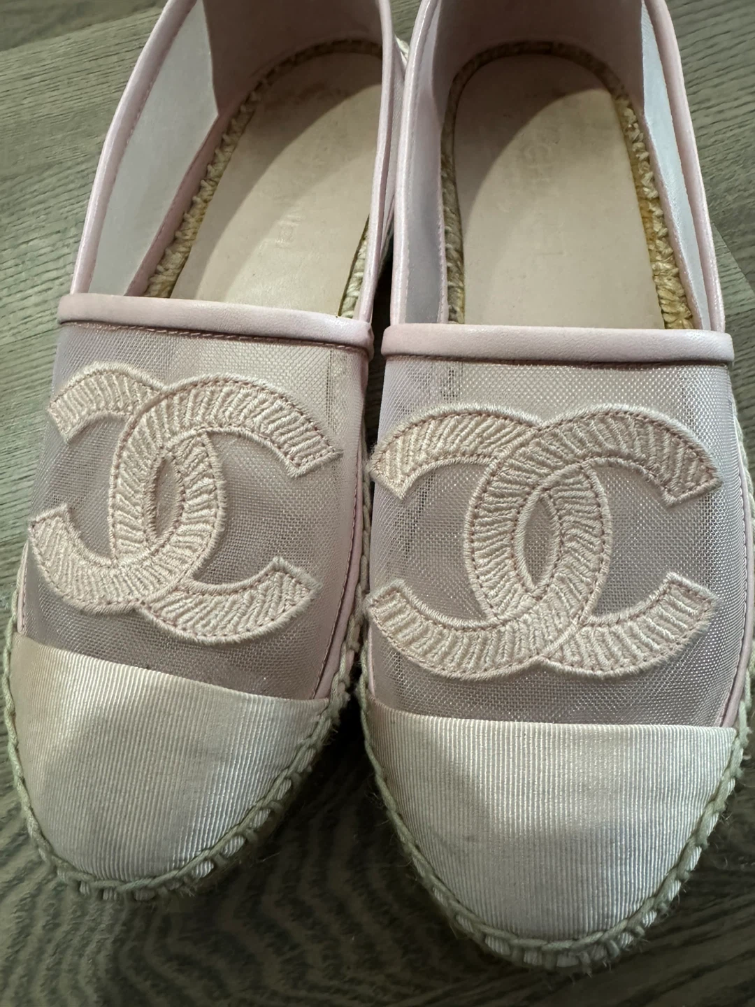 Size 7 Chanel Pink Mesh Espadrilles - photo 3