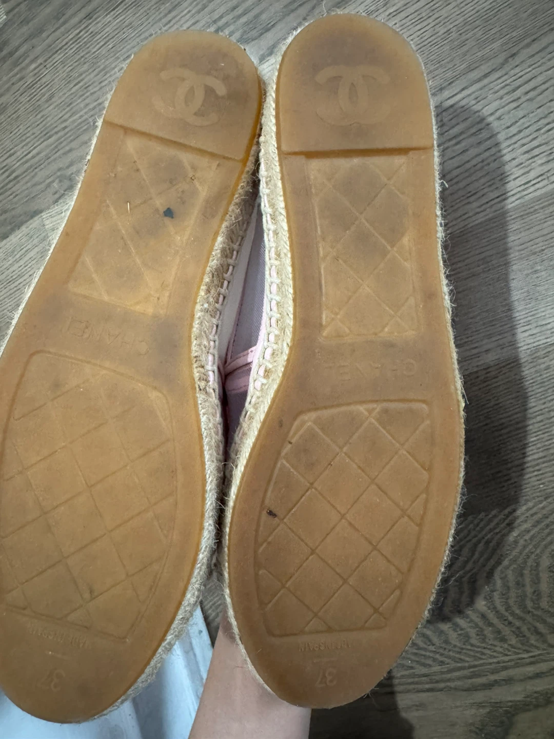 Size 7 Chanel Pink Mesh Espadrilles - photo 4