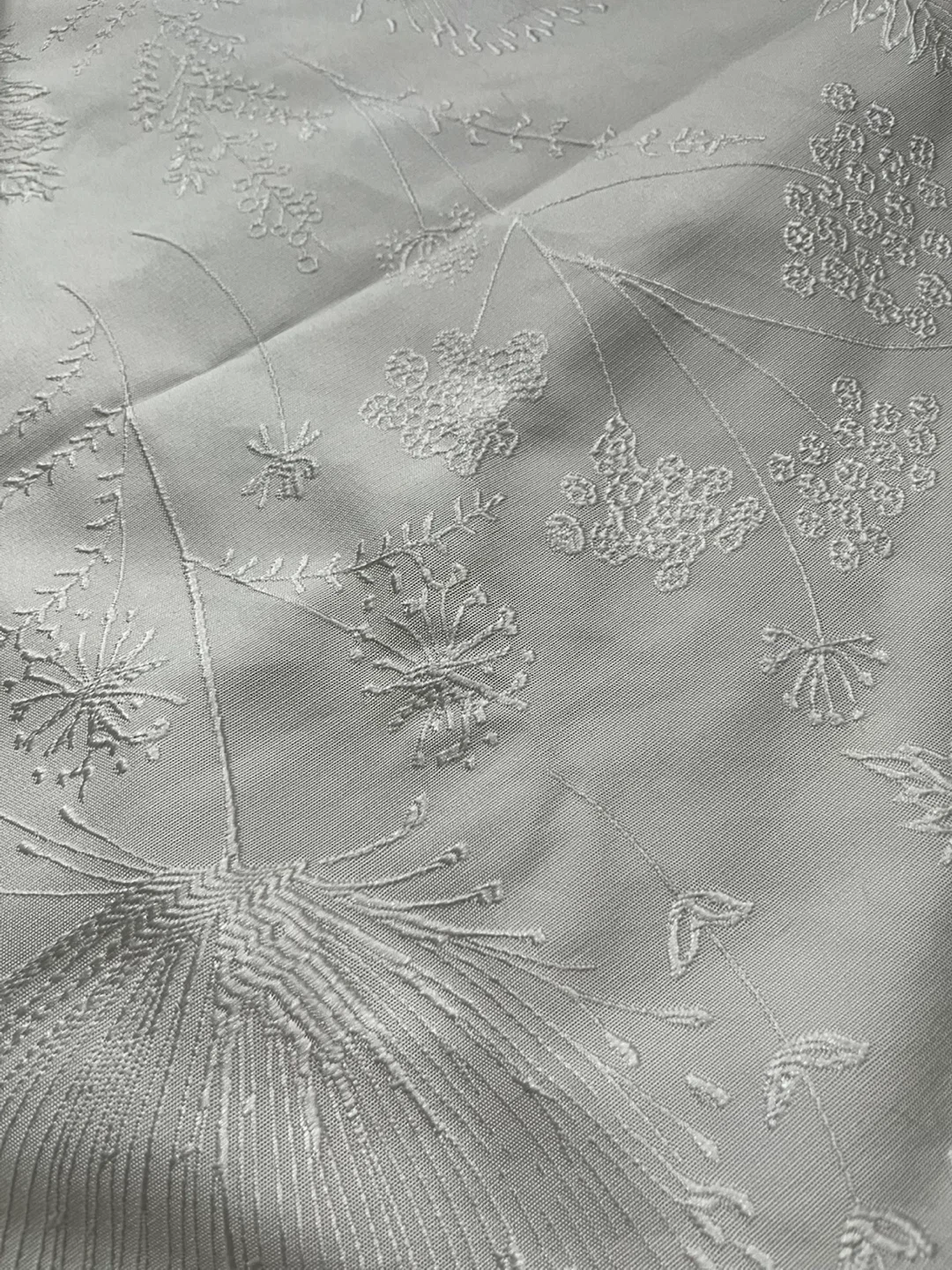 White Floral Embroidered Curtains - 2 panels - photo 2
