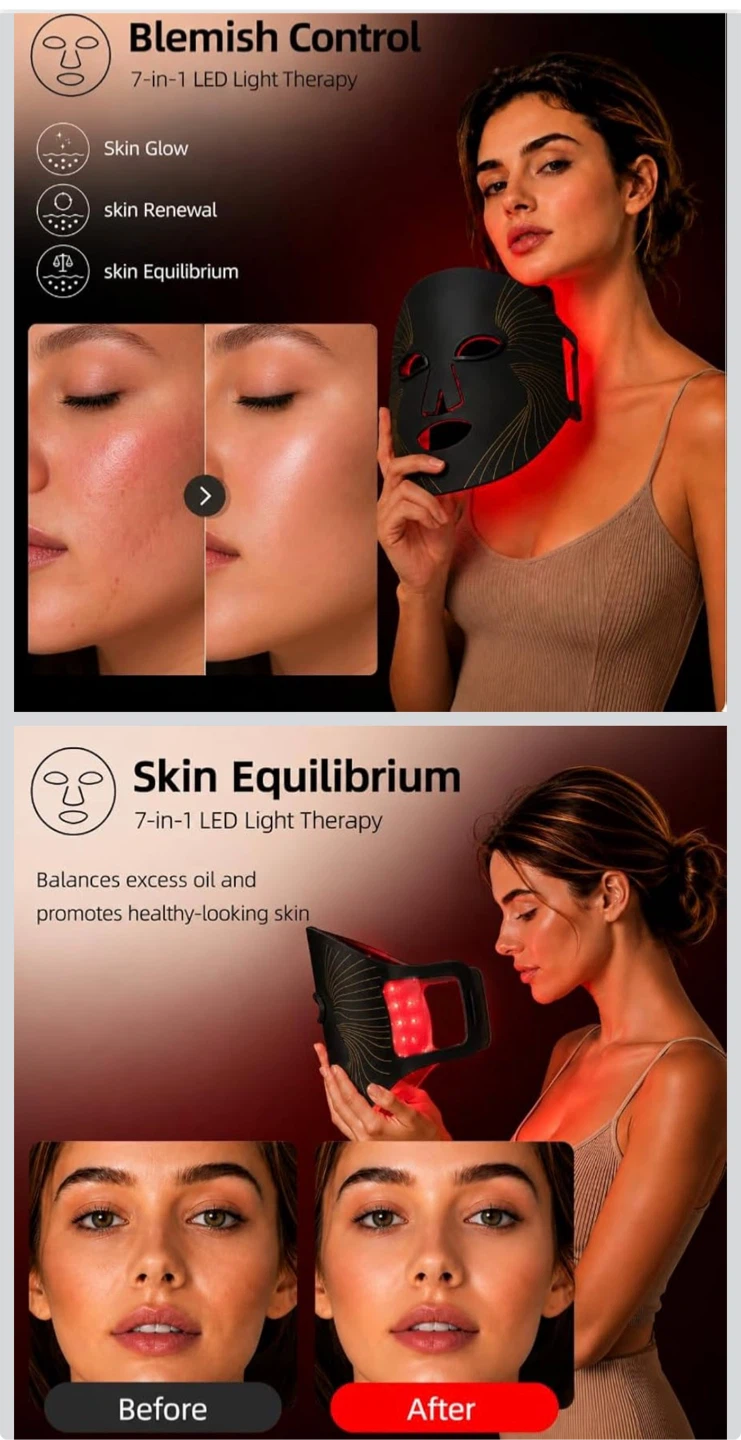 7-in-1 LED Light Therapy Mask - photo 2