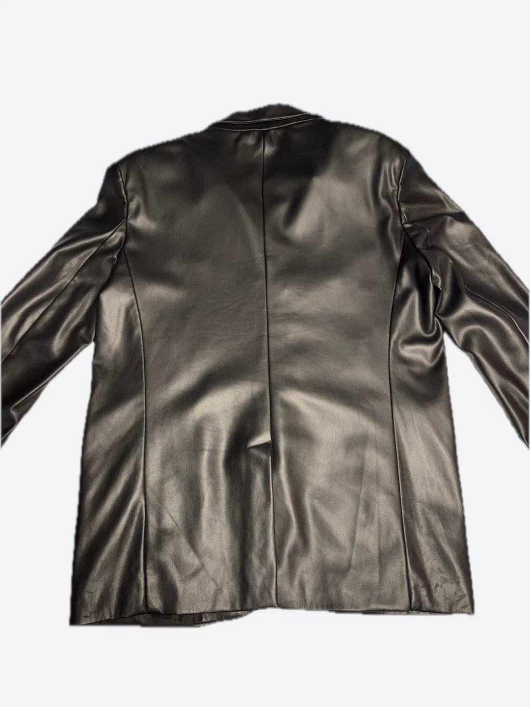 Bershka Black Faux Leather Blazer Jacket - M-L - photo 3