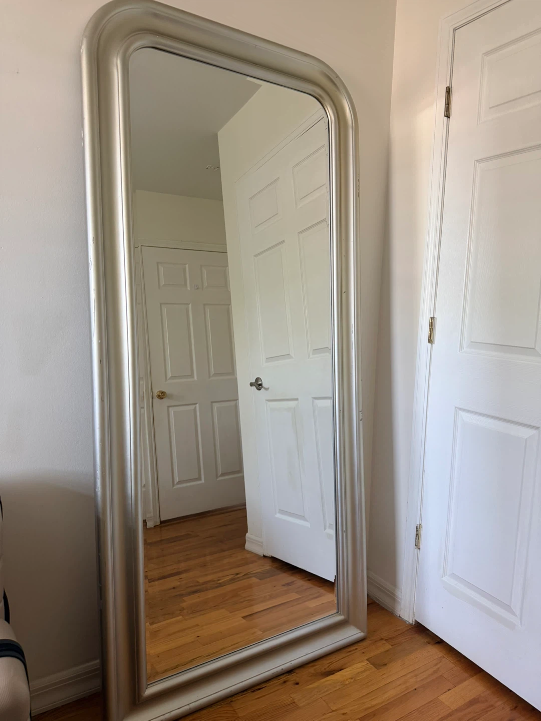 Full-Length Silver Floor Mirror