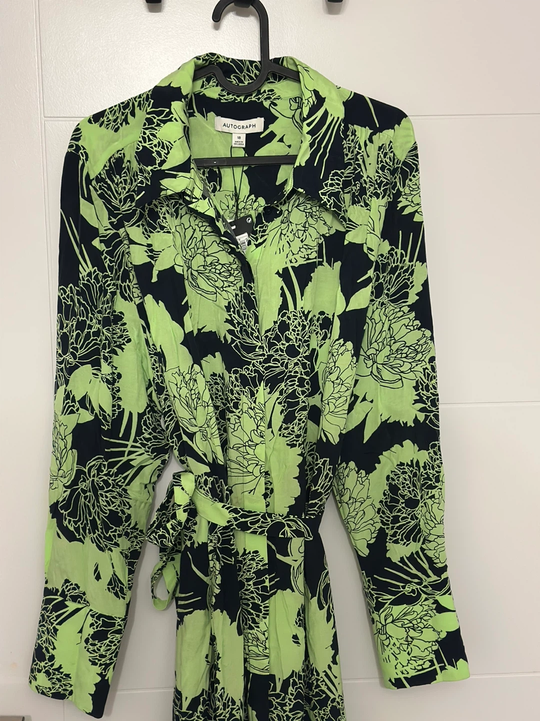 Autograph Floral Print Shirt Dress Size 18 - photo 2