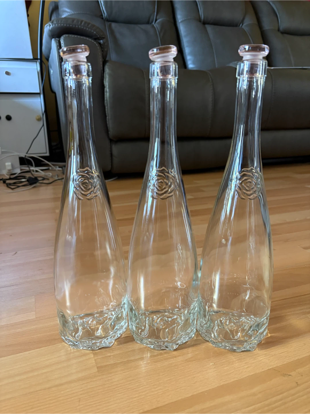 Rose Theme Decanter Bottles $5 each firm