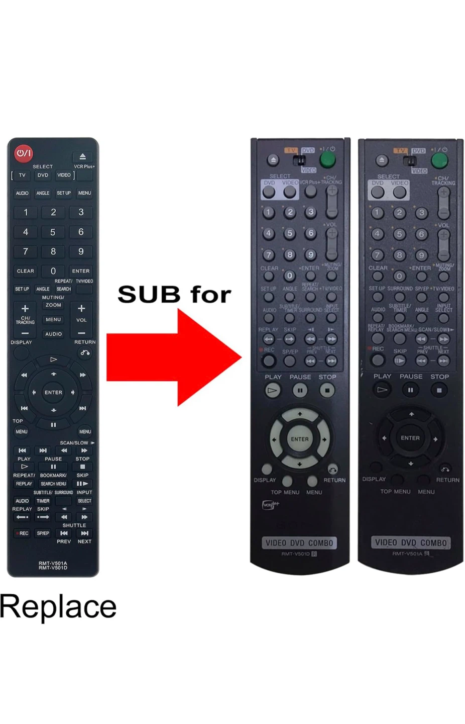 RMT-V501A RMT-V501D Replace Remote Control Compatible for Sony