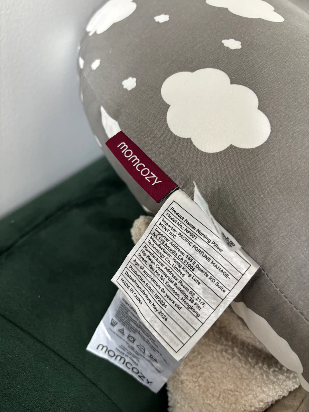 Momcozy Nursing Pillow - Grey Cloud Print - photo 5