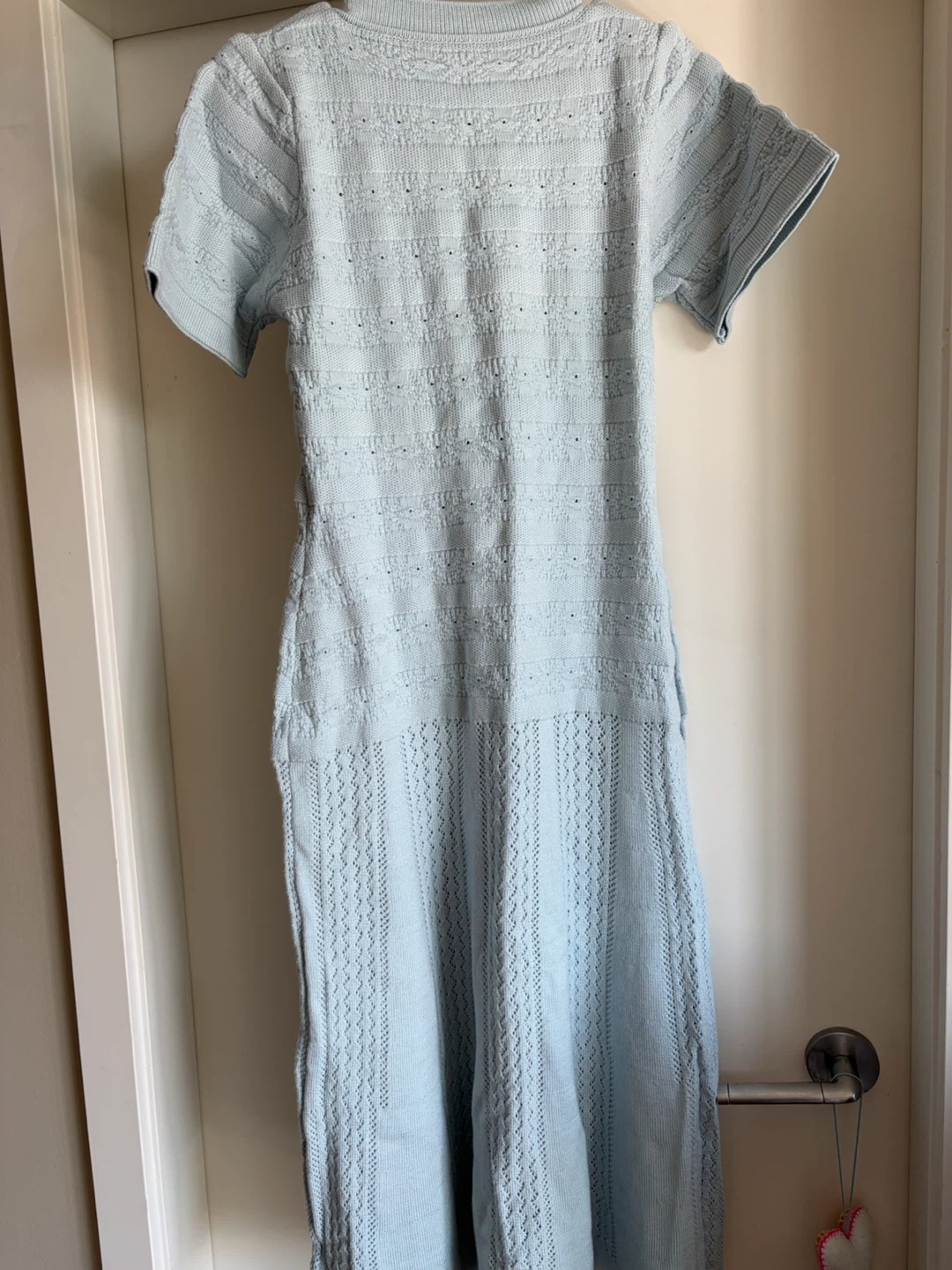 Blue Knit Button-Down Midi Dress - photo 5