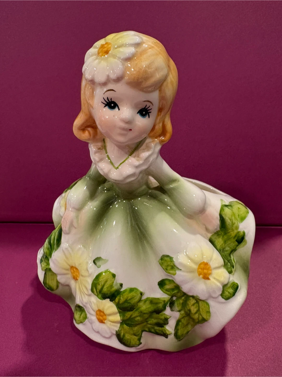 Vintage Relpo Ceramic Girl Planter