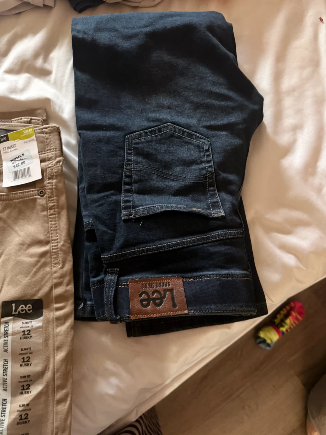 2 Pairs of New Lee Boys Slim Fit Pants, Size 12 Husky - photo 2