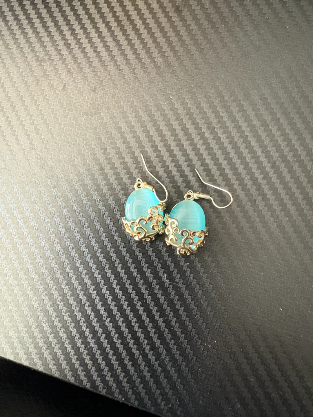 Blue Stone Filigree Drop Earrings - photo 2