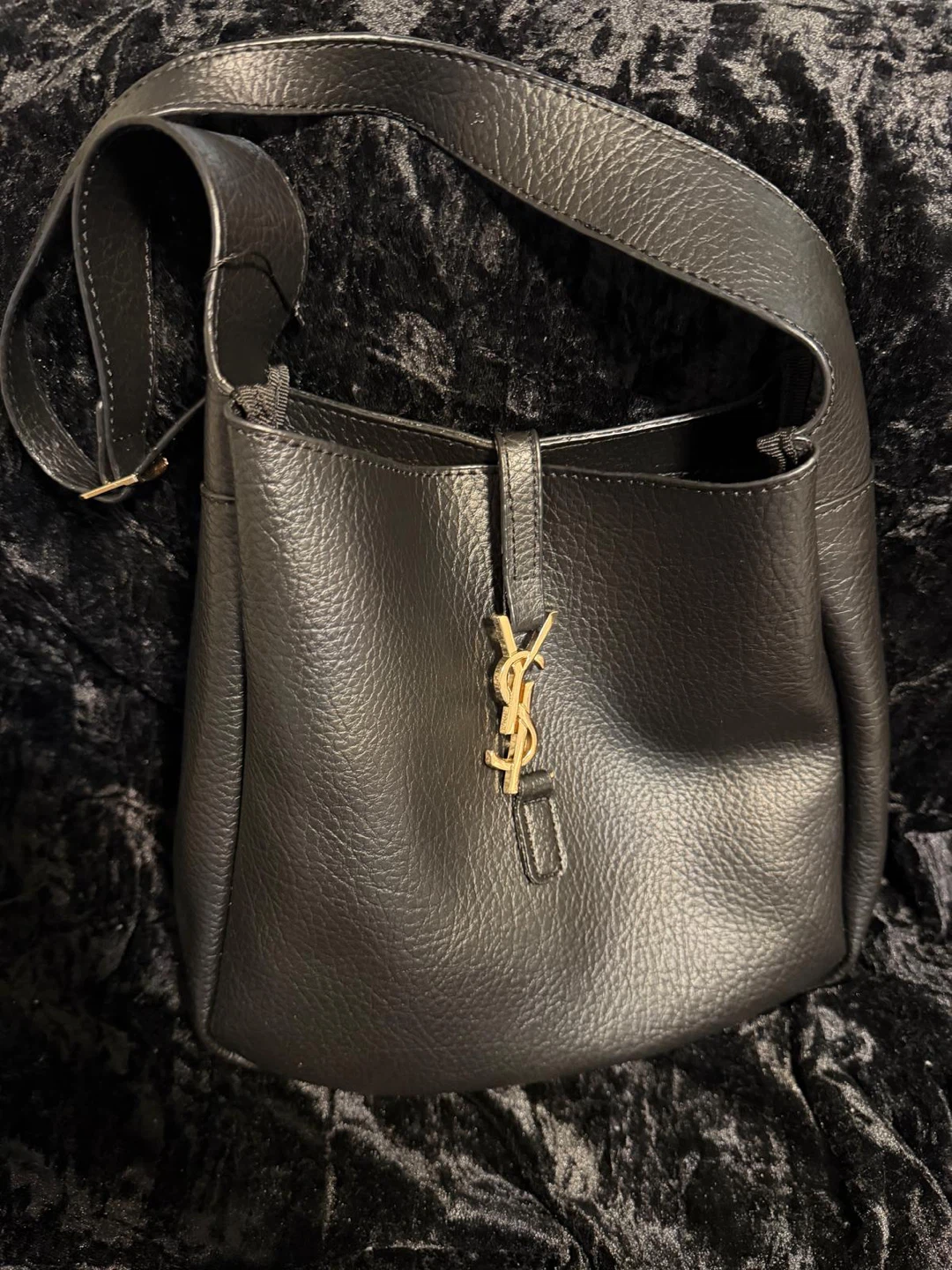 Saint Laurent Black Leather Bucket Bag