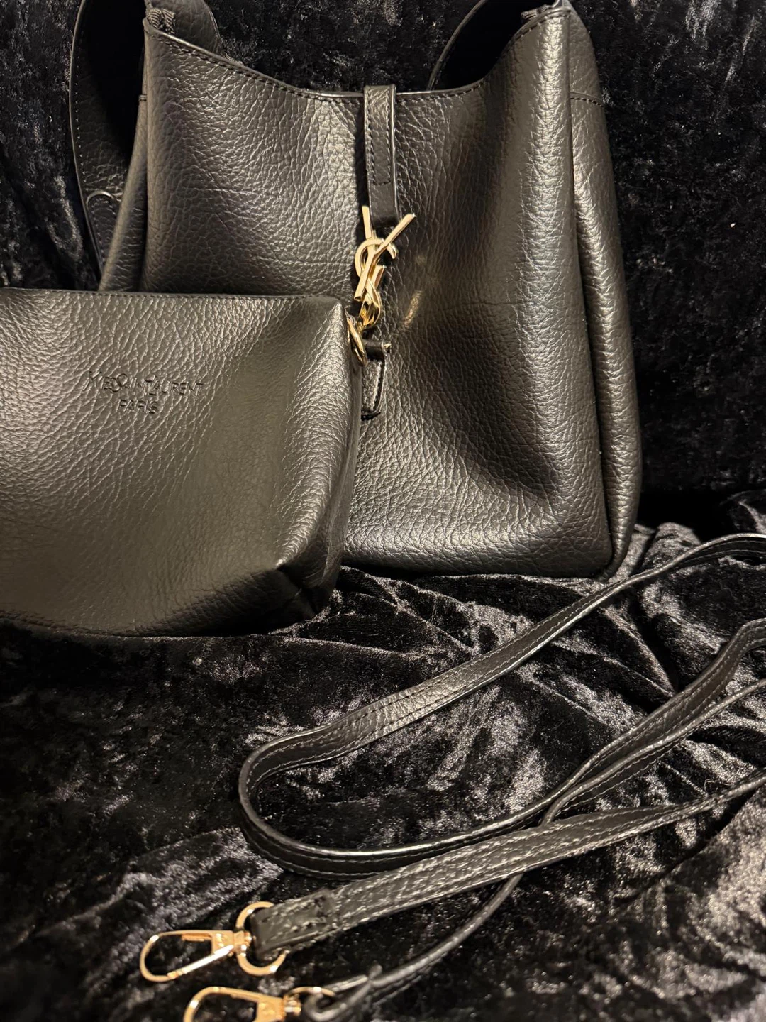 Saint Laurent Black Leather Bucket Bag - photo 2