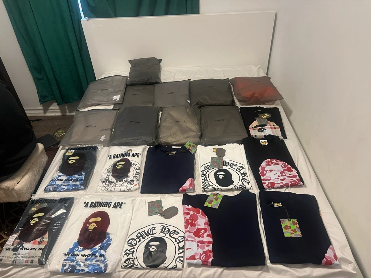 Brand new essentials,chrome,and bape