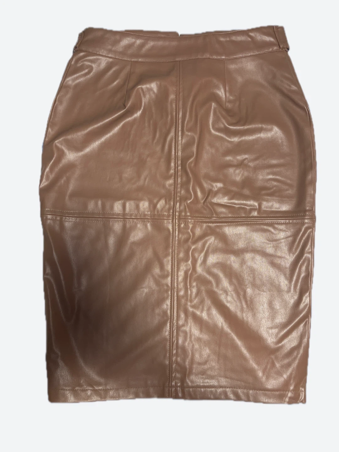 NWT Trendyol Faux Leather Belted Midi Skirt – Brown / Taupe - photo 5