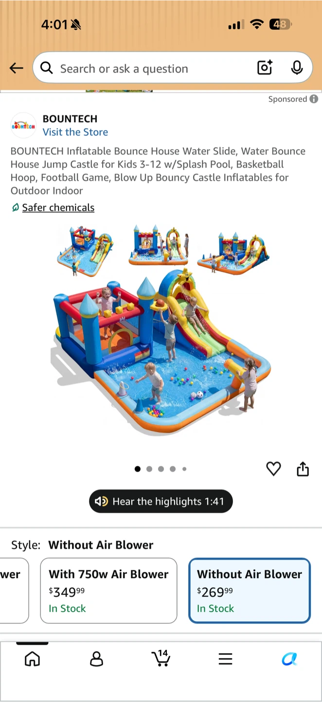 BOUNTECH Inflatable Bounce House Water Slide