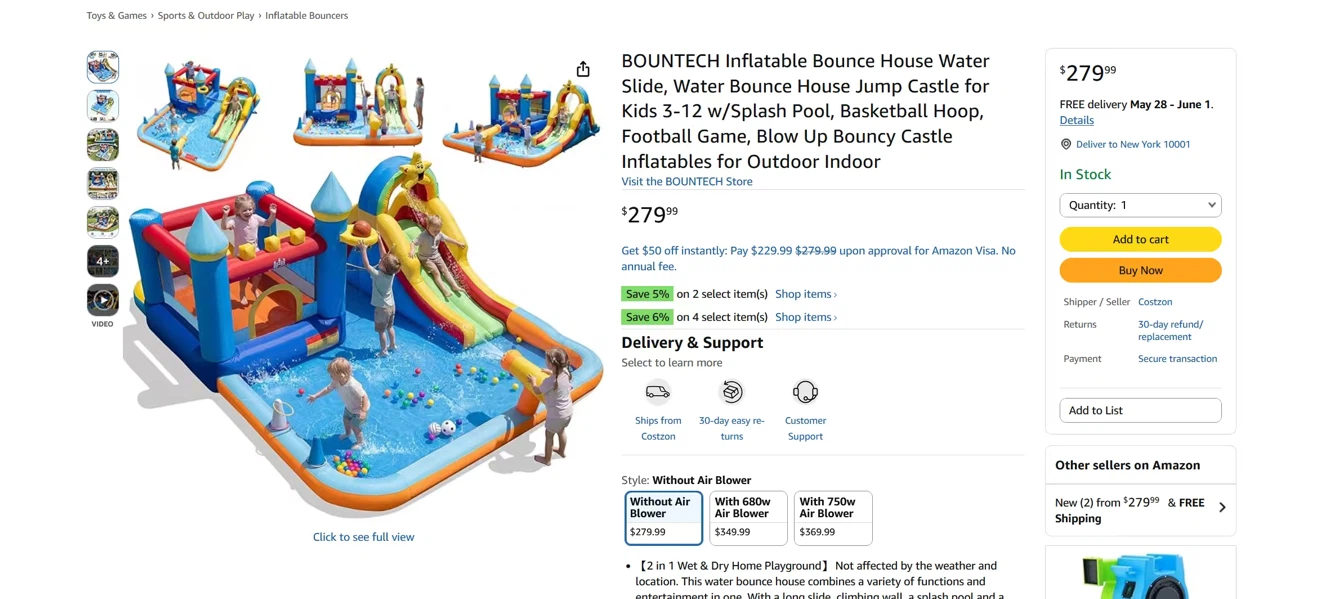 BOUNTECH Inflatable Bounce House Water Slide - photo 3