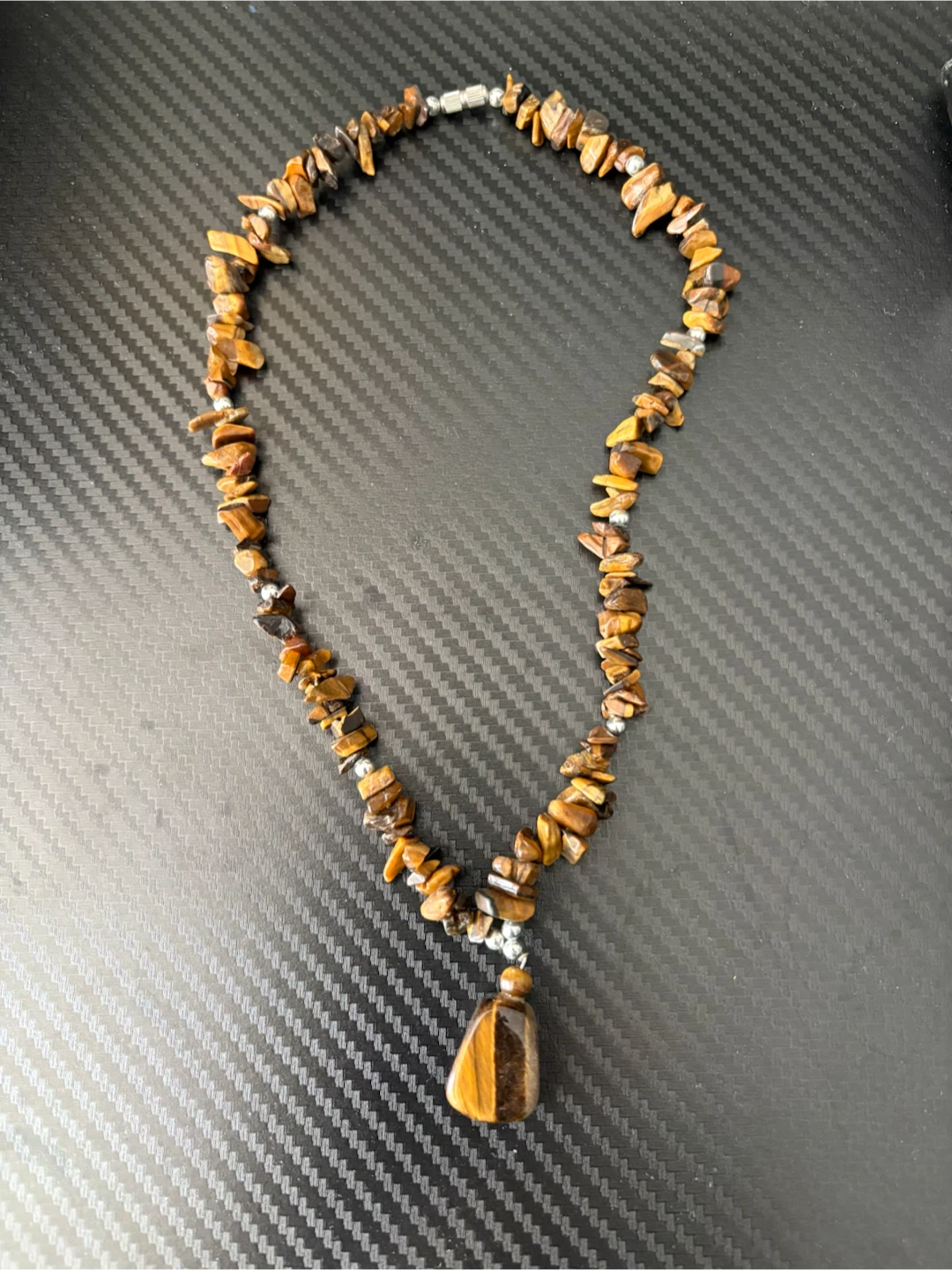 Tiger's Eye Stone Bead Necklace - photo 3