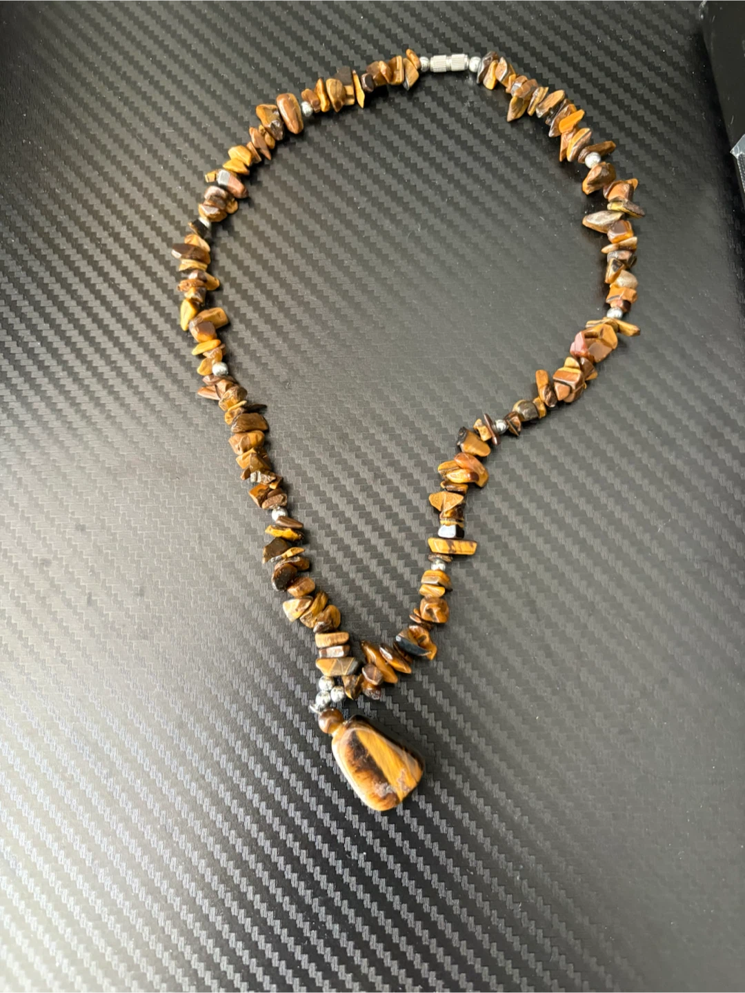 Tiger's Eye Stone Bead Necklace - photo 4