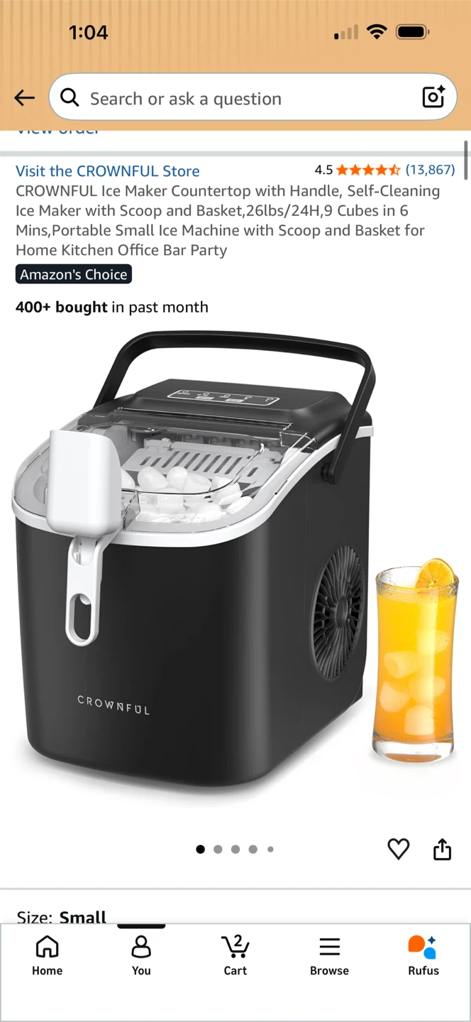 CROWNFUL Countertop Ice Maker
