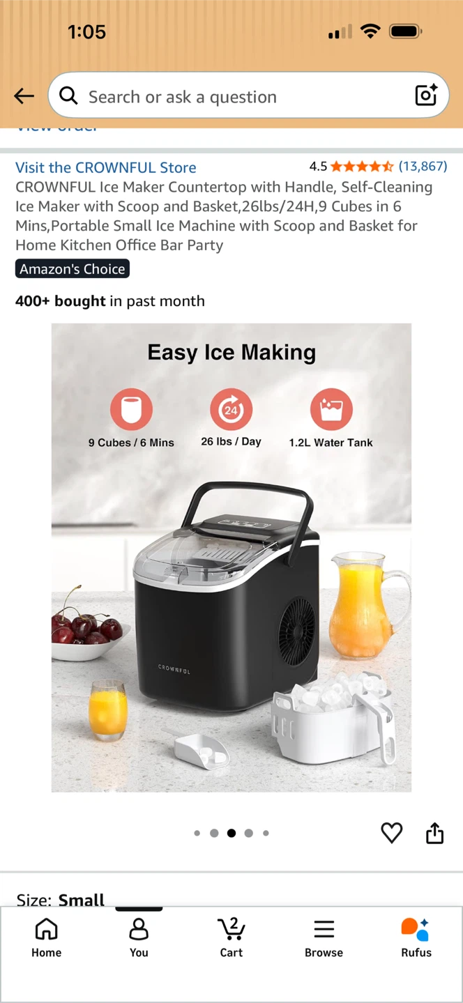 CROWNFUL Countertop Ice Maker - photo 2