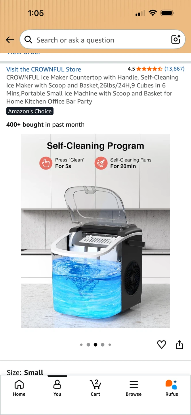 CROWNFUL Countertop Ice Maker - photo 3