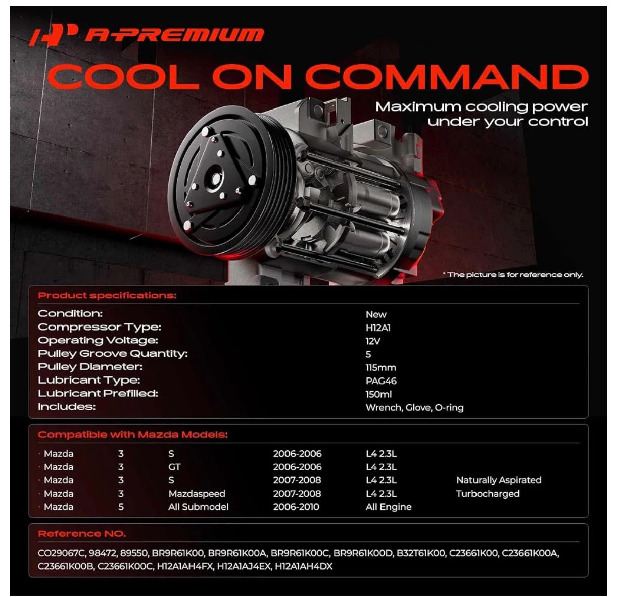 A-Premium A/C Compressor for Mazda - photo 2