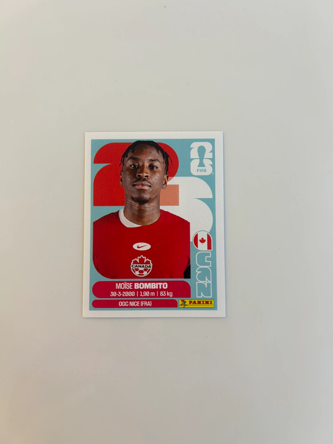 Moïse Bombito Panini FIFA World Cup 2026 Card