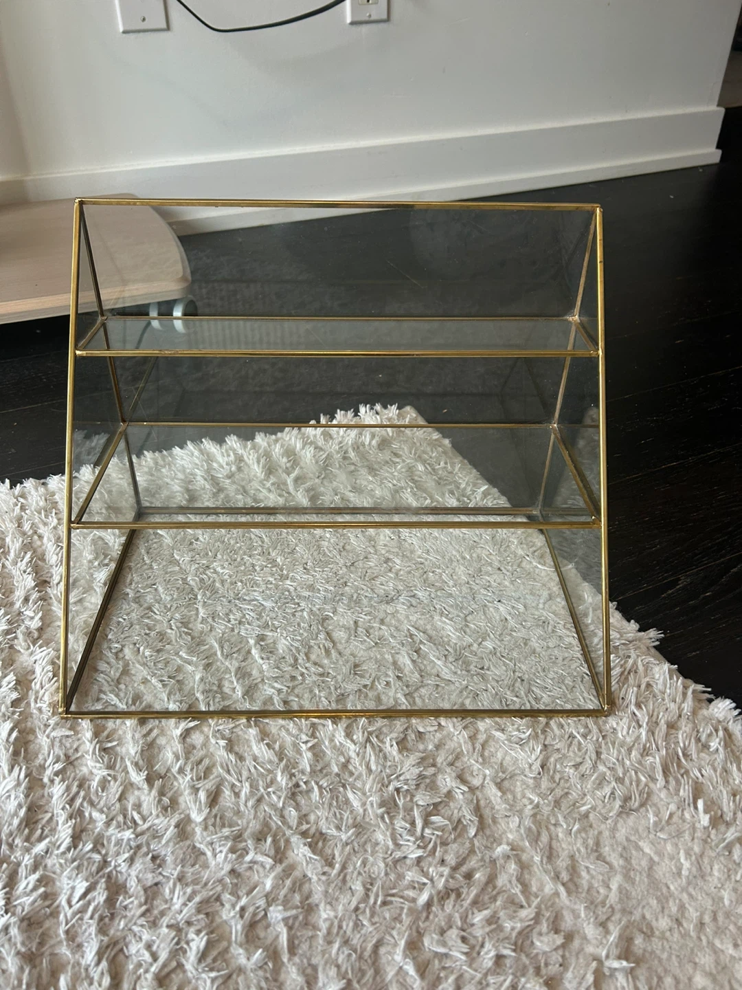 Gold and Glass Tiered Display Shelf - photo 2