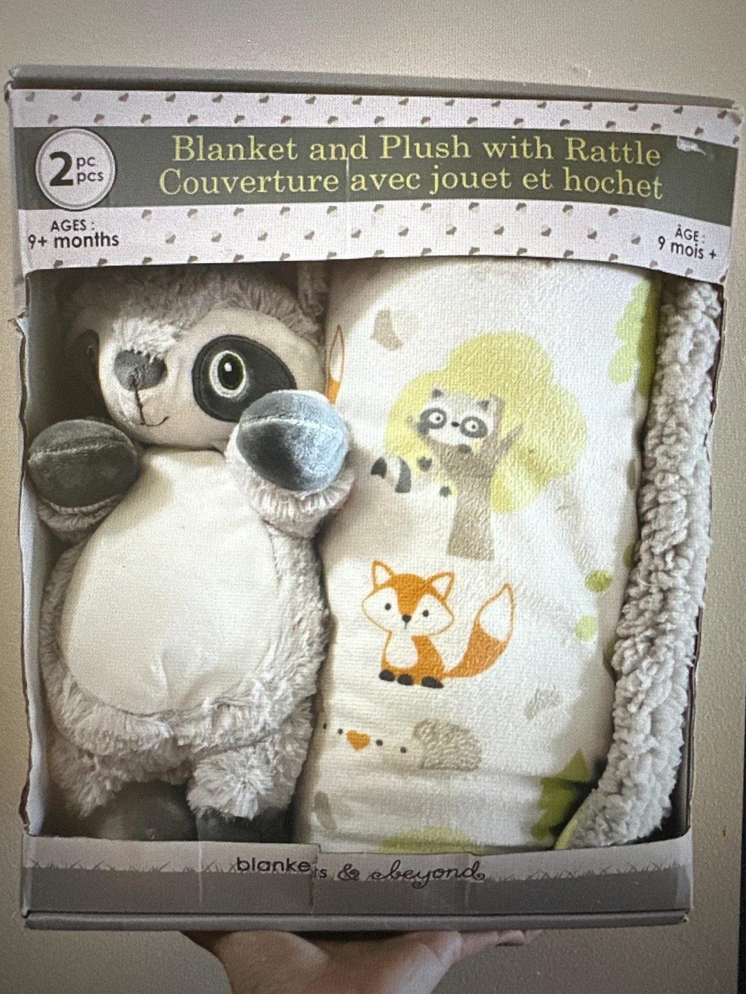 Blankets & Beyond 2-Piece Raccoon Plush and Blanket Set