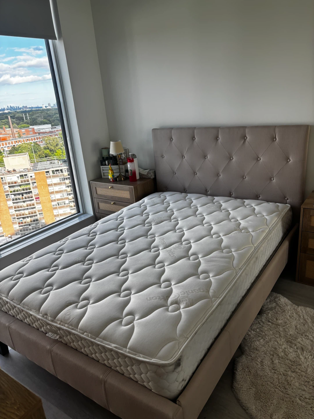 Tufted Upholstered Bed Frame and Mattress - photo 2