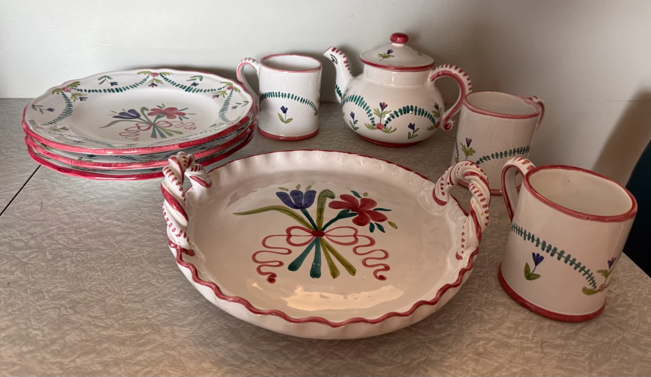 Vintage Le Jardin Hand Painted Dishes