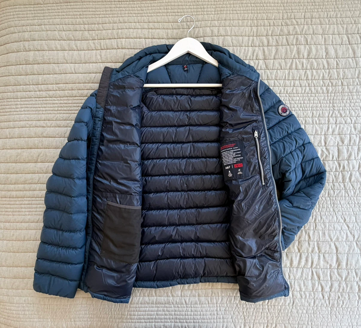 Abercrombie & Fitch Men's Slate Blue Quilted Ultra Puffer Jacket - photo 5