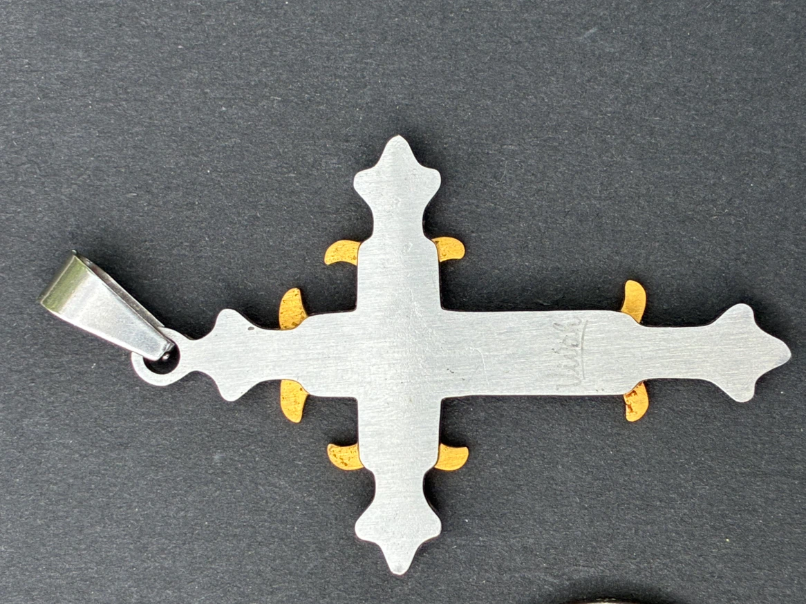 $12 Large Ornate Cross Pendant – Gold Silver Black Goth Gothic - photo 3