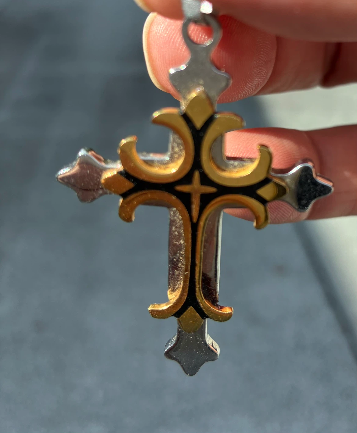 $12 Large Ornate Cross Pendant – Gold Silver Black Goth Gothic - photo 5